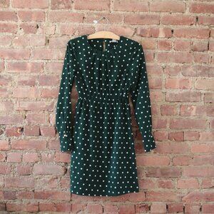 H&M Dark Green Polka Dot Dress